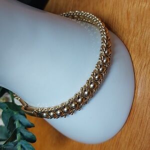 Vintage Goldtone Bead Chain Bracelet 7.5"